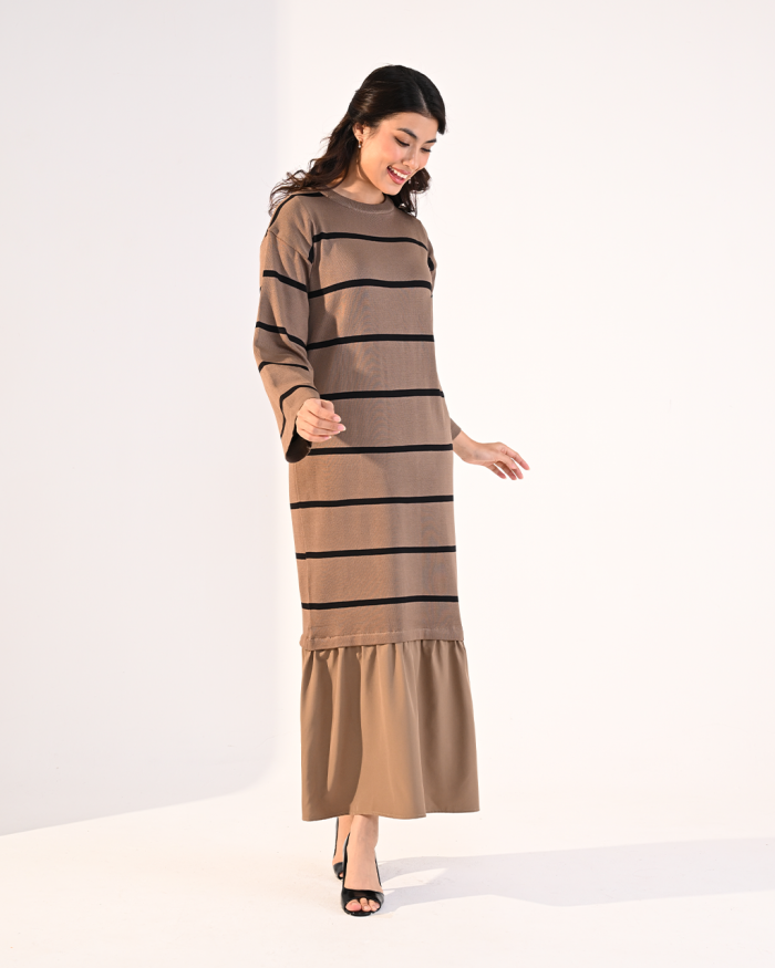 NATALIE DRESS IN BROWN