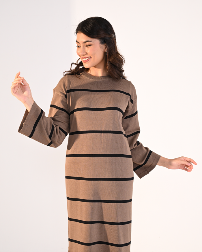 NATALIE DRESS IN BROWN