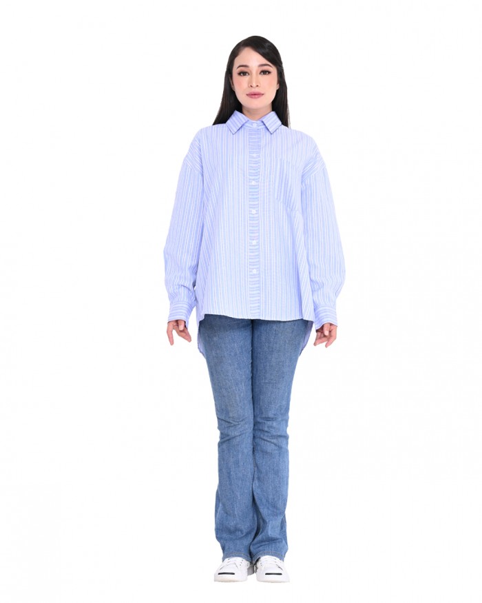 CORALINE STRIPE SHIRT IN BLUE