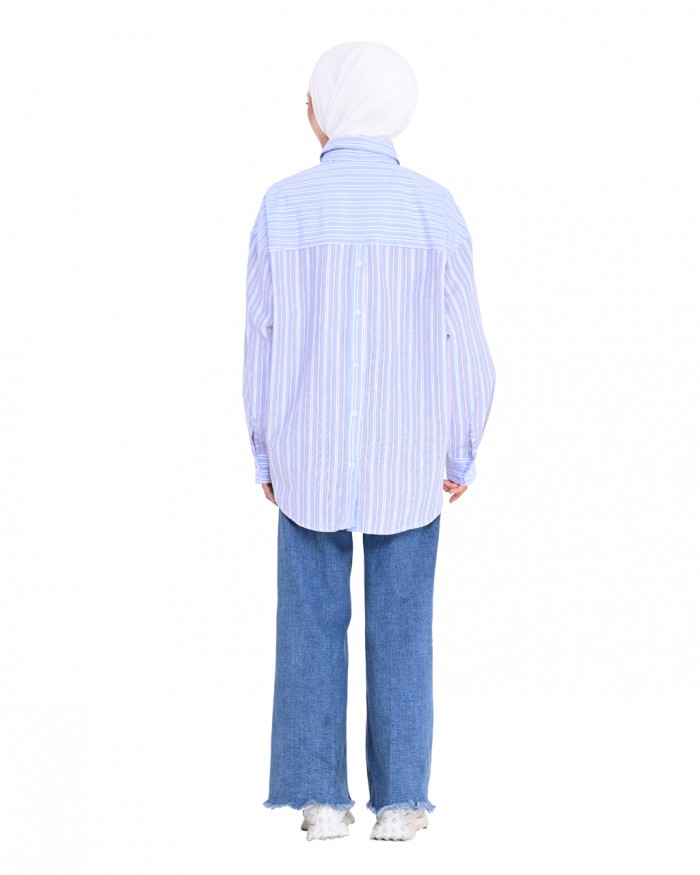 CORDELIA STRIPE SHIRT IN BLUE