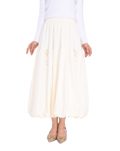 NYLA BOW SKIRT IN CREAM