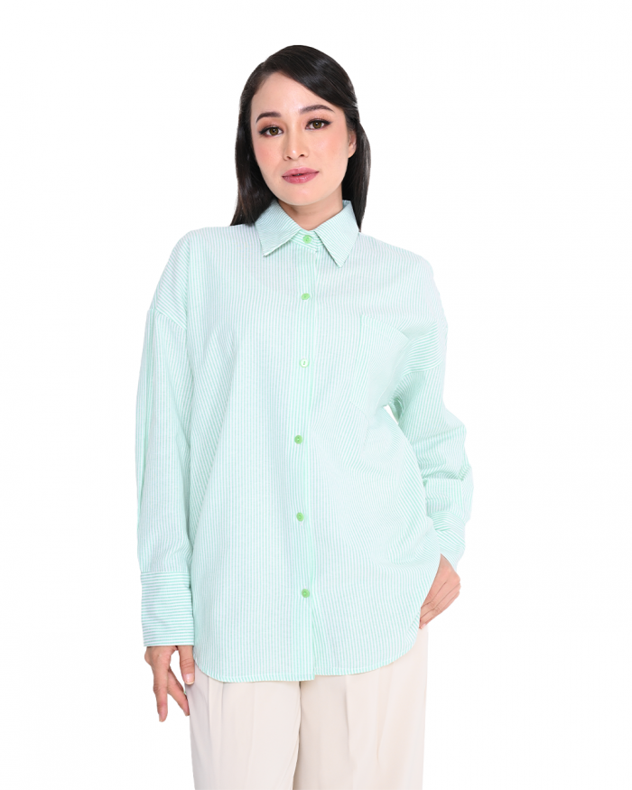 BALLERIA STRIPES SHIRT IN  GREEN