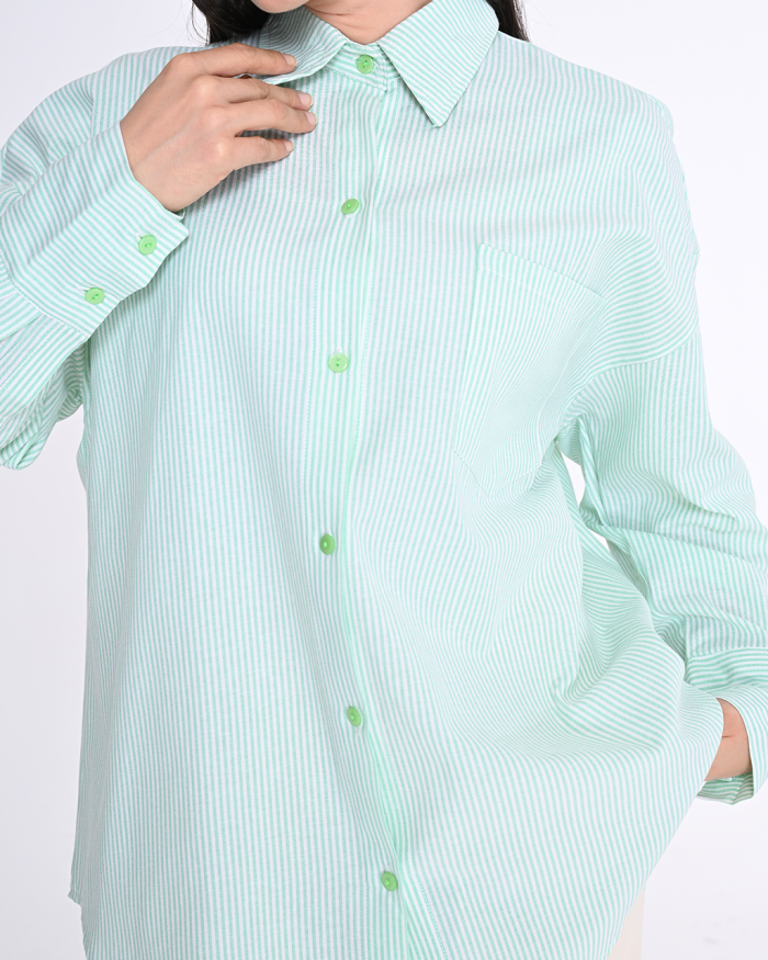 BALLERIA STRIPES SHIRT IN  GREEN