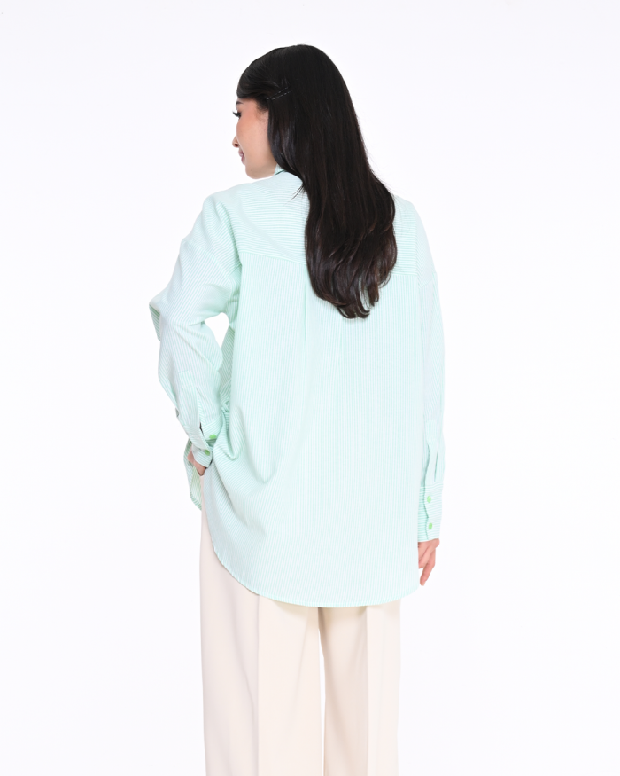 BALLERIA STRIPES SHIRT IN  GREEN