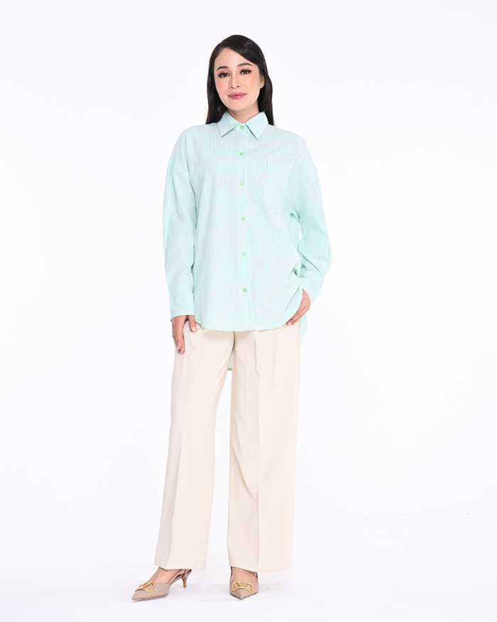 BALLERIA STRIPES SHIRT IN  GREEN