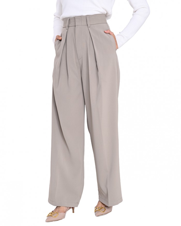 AVERY WIDE LEG PANTS IN KHAKI