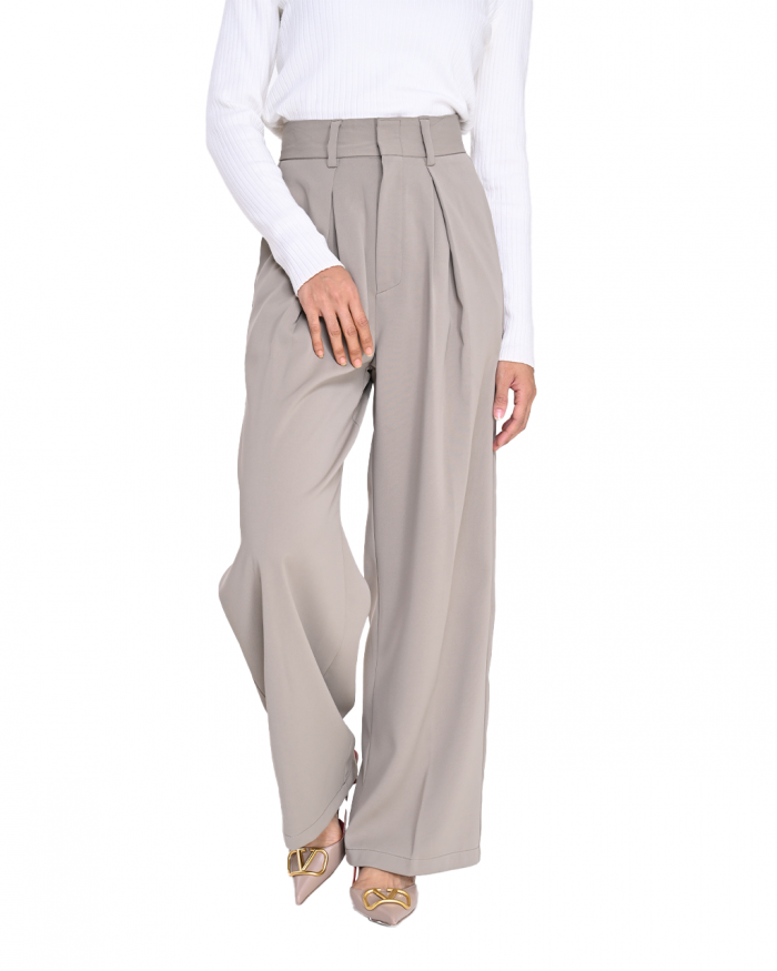 AVERY WIDE LEG PANTS IN KHAKI