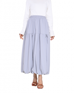 NYLA BOW SKIRT IN LIGHT GREY