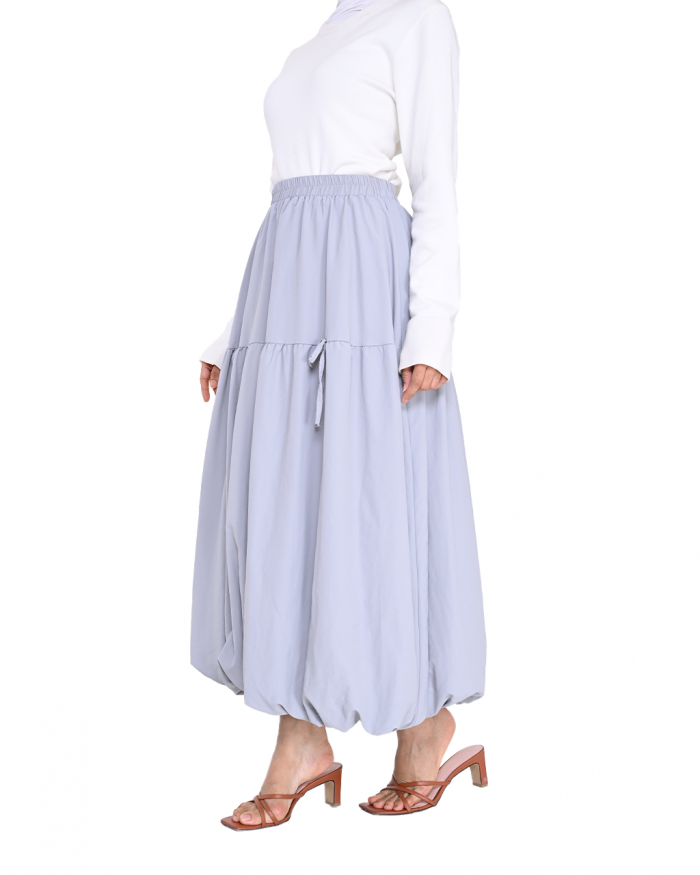 NYLA BOW SKIRT IN LIGHT GREY