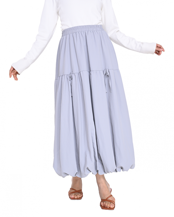 NYLA BOW SKIRT IN LIGHT GREY