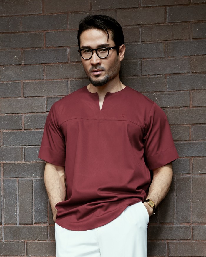 KURTA BADR IN MAROON