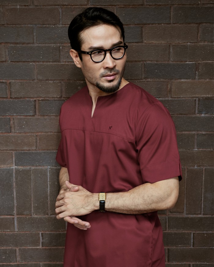 KURTA BADR IN MAROON