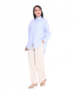 REINA STRIPE SHIRT IN LIGHT BLUE