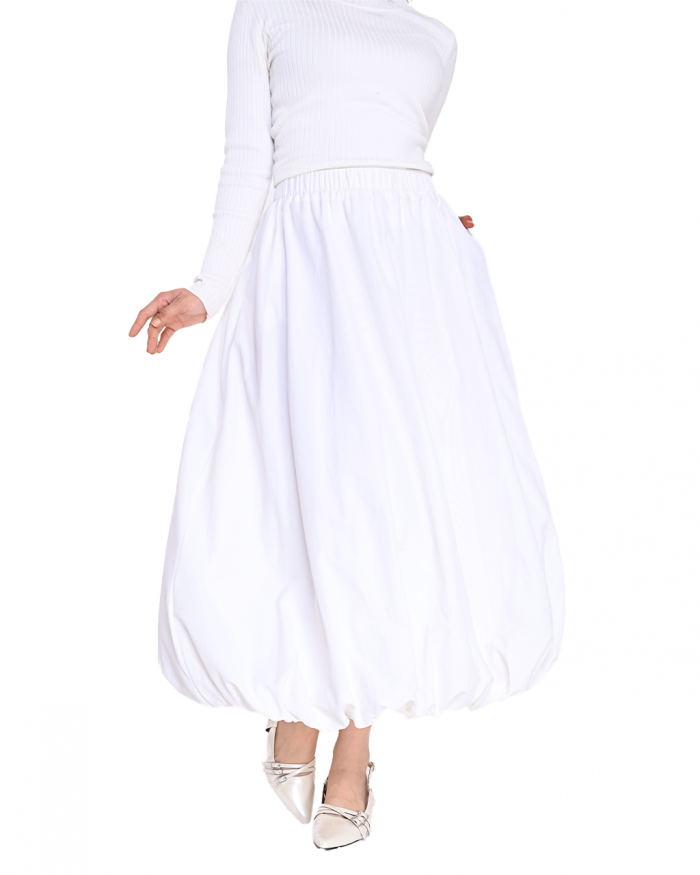 NOVA BALLOON SKIRT IN WHITE