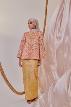 KANIKHA KURUNG KEDAH IN ORANGE GOLD